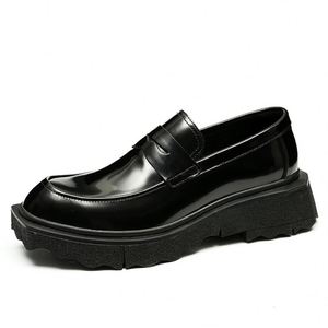 Anti-slip High-quality Leather <b>Shoes</b> for Men Soft Leather Business Casual Wear Thick Sole <b>Height</b> <b>Increasing</b> Autumn Hard-wearing - Product Image 1
