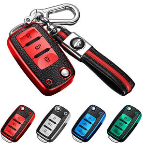 Housse de <span class=keywords><strong>clé</strong></span> de luxe VW en TPU souple de qualité supérieure, <span class=keywords><strong>protection</strong></span> intégrale à 361 degrés, résistante aux rayures, avec porte-clés pour Jetta Beetle Golf MK6 - Product Image 2