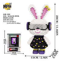 Kit de micro-briques géantes MOMO Bunny de 28 cm, puzzle 3D DIY, blocs de construction, modèle de conception de lapin, jouet d'assemblage, petites particules Mpin