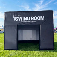 Tente de simulation de golf mobile en PVC, personnalisable, avec écran d'impact, pompe à air électrique, installation facile pour la maison