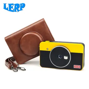 Lerp & atacado bolsa de câmera para kodak, vintage, à prova d'água, profissional, digital, crossbody, vegan, couro
