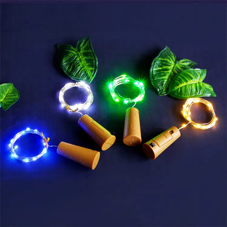 Christmas Holiday Copper Wire String Light 1M 2M LED Garland Fairy Light Led Wine Bottle Cork Lamp