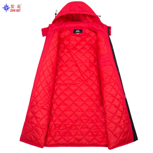 Manteau rembourré en coton pour sports d'hiver en plein air pour hommes et femmes, manteau long rembourré en coton, épaissi au-dessus du genou, manteau chaud avec - Product Image 3