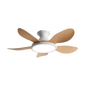 Ventilateur de plafond en bois massif avec lumière Salon Chambre à coucher Ventilateurs de plafond avec lumières, ventilateur de plafond avec lumière réglable