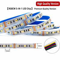 Bakır LED Şerit Işık DC 12V RGBW 60 LED'li Kısılabilir Wi-Fi Uzaktan Kumandalı IP20 Ra80 3 Yıl Garantili Oyun Odaları İçin