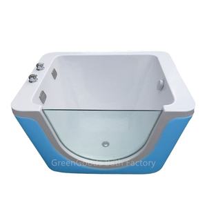 <span class=keywords><strong>Baignoire</strong></span> autoportante GreenGoods Blue Tub, petite <span class=keywords><strong>baignoire</strong></span> à remous en verre avec jets, spa pour bébé - Product Image 1