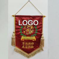 Ohne Mindestbestellmenge Doppelt Bestickte Maßgefertigte Logo-Design Fußballmannschaft Club Fan Mini Sport Individuelle Fußball-Wimpel