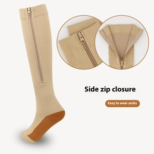 Chaussettes <span class=keywords><strong>de</strong></span> compression à fermeture éclair pour hommes et femmes, pour la course à pied, le <span class=keywords><strong>cyclisme</strong></span>, soutien musculaire gradué, récupération, respirantes, usage quotidien - Product Image 3