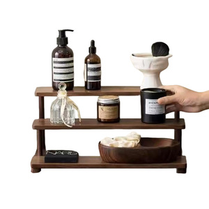 Desktop multi-layer solid wood storage rack, <b>teacup</b> holder, antique display shelf, multi-functional display rack, storage shelf - Product Image 5
