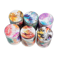 2M/RollPET Tape Colorful stars and rivers series Watercolor cutting die handbook decorative material