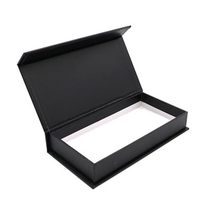 Recyclable Clamshell Packiging Cardboard High End <b>Black</b> Magnetic Closure <b>Gift</b> <b>Box</b> With Logo - Product Image 2