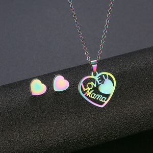 Nouvel ensemble de bijoux pour femmes et mamans, collier et boucles d'oreilles, couleur dorée simple, cadeau pour maman, futures mamans, pour la fête des mères - Product Image 6