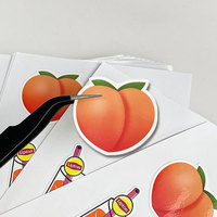 Etiqueta Adhesiva de Vinilo con Corte Kiss-Cut, Diseño Holográfico Láser, Logotipo de Marca de Dibujos Animados