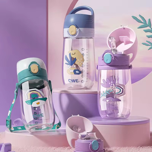 Bouteille d'eau pour enfants de 500 ml, moderne, sans BPA, écologique, en Tritan, avec paille, tasse à bec pour bébé, biberon - Product Image 6