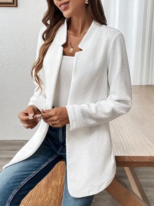 Dames Fall Tweed <span class=keywords><strong>Blazer</strong></span> Jasje Inkeping Kraag Vesten Volledig Gevoerde Casual Mode Trendy Elegante Werk Kantoorjas - Product Image 3