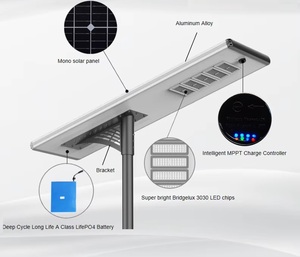 고품질 IP66 태양광 <span class=keywords><strong>LED</strong></span> 가로등 60W 리튬인산철 배터리 & MPPT 컨트롤러 3년 보증 긴 수명 - Product Image 4
