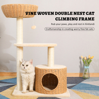 Arbre à chat moderne de luxe, écologique et durable, en carton, bois et sisal, avec griffoir et condo pour chats