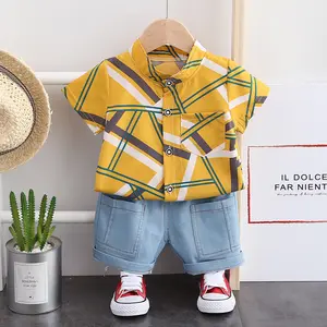 School Tracksuit Cotton Suits For Children Men From Shanghai Including Shirt With Stripes And Denim Pant