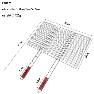 Utensili <span class=keywords><strong>per</strong></span> <span class=keywords><strong>Barbecue</strong></span>, Grande Cestello a Rete <span class=keywords><strong>per</strong></span> Grigliare Pesce, Verdure e Bistecche, Griglia Cromata con Manico in Legno <span class=keywords><strong>per</strong></span> <span class=keywords><strong>Griglie</strong></span> e Affumicatori - Product Image 3