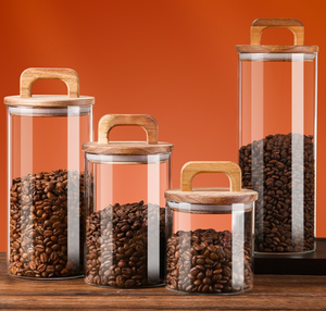 Pot carré <span class=keywords><strong>en</strong></span> <span class=keywords><strong>verre</strong></span> borosilicate de haute qualité pour grains de café, capacité 1-2L, <span class=keywords><strong>grand</strong></span> format, rouge, écologique, avec couvercle hermétique, stockage multifonctionnel - Product Image 6
