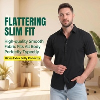 Chemises décontractées pour hommes D320 Jiana Bestseller, respirantes, anti-rides, extensibles dans quatre directions, manches courtes, grande taille, couleur unie