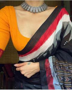 Sari en coton Chanderi moderne tendance Ritu Fashion avec Salwar Kameez en organza et georgette, séchage rapide, toutes saisons, pour les fêtes - Product Image 3