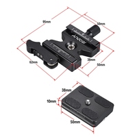 Pince de fixation rapide et plaque de dégagement rapide en alliage d'aluminium CL-50LS avec trou de levier réglable, compatible, vente en gros