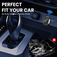 Adaptateur CarPlay sans fil, adaptateur 2-en-1 CarPlay et Android Auto, design compact et discret