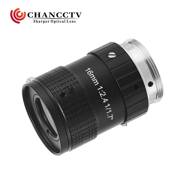 1/1.7" 16mm 12MP F2.4 C Mount Machine Vision Industrial Lens