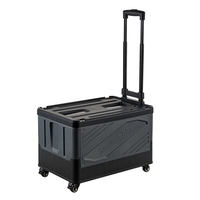 Chariot pliable en plastique à quatre roues pour le camping, chariot pliable en plastique durable