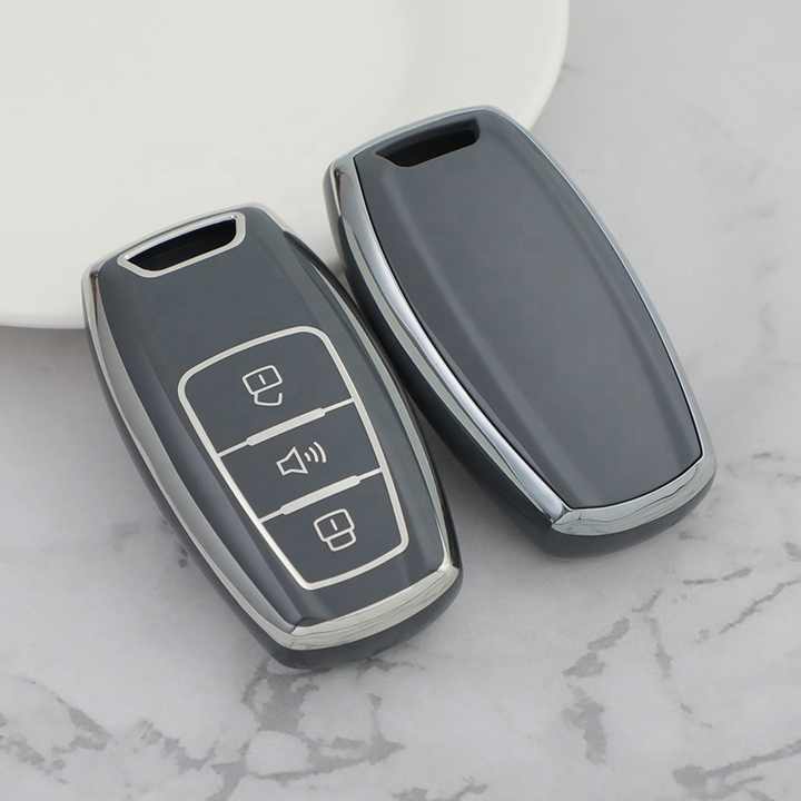 High Quality Car Accessories New Design Silver Edge TPU Car Key Cover for Great Wall New Haval Jolion 4A Chip Car Protector
