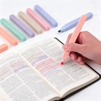 Stylos surligneurs de la Bible en gros, 6 teintes pastel, pointe biseautée, sans bavure, plastique durable, papeterie en vrac pour l'église