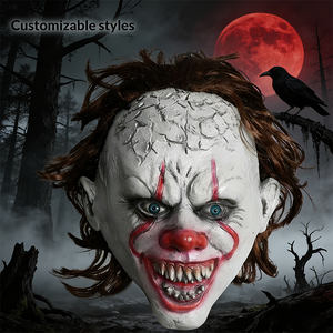 Máscara de Payaso de Látex para Halloween, Disfraz para Fiesta de Máscaras, Cosplay, Casco para Casa Embrujada, Capucha Aterradora RJMJ, Máscara de <span class=keywords><strong>Ghostface</strong></span> - Product Image 1