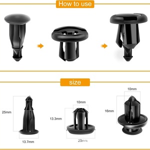 Car Push Type <b>Clips</b> 150Pcs With Remover <b>Tool</b> For Bumper Mudguard Repair Replacement Fastener Plastic - Product Image 3
