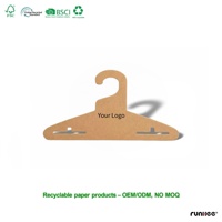 Cintre multifonctionnel en papier écologique Runwee pour vêtements, anti-dérapant, à fente en T, épaules larges, logo personnalisé en couleur, OEM