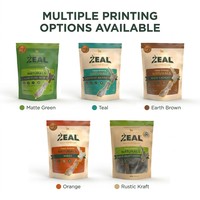 Sachet Doypack personnalisé à fermeture éclair pour aliments pour animaux de compagnie, idéal pour les friandises de veau, emballage haute barrière en PET/PE