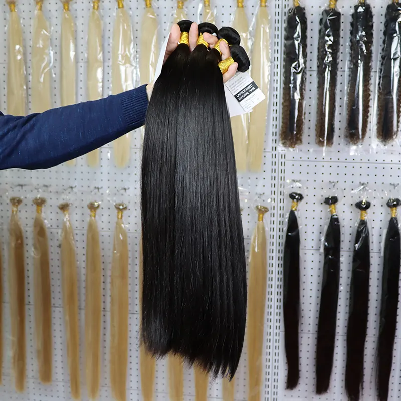 İnsan takma saç 100% işlenmemiş vietnamca ham hint saç bakire kamboçyalı manikür hizalanmış remy düz saç örgü demetleri