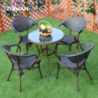 Meubles de balcon empilables toutes saisons, coussin de rotin en aluminium, Patio simple extérieur, chaise de salle à manger de jardin, chaises de bistrot