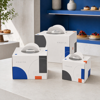 Caja de Papel Plegable Biodegradable Personalizada al por Mayor, Empaque de Cartón con Logotipo Impreso para Pastel, Galleta, Donut