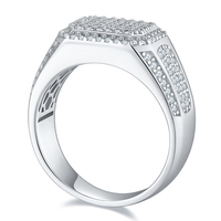 Bague de mariage pour homme R14460, nouveau design, bague de fiançailles en argent sterling 925 avec diamant moissanite, bijoux de mode