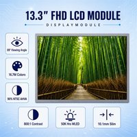 AUO G133HAN01.1 Modul LCD TFT FHD 13,3 Inci 1920x1080 AHVA Gamut Warna Tinggi LVDS 30Pin 400cd/m2 Panel Industri -20~70C