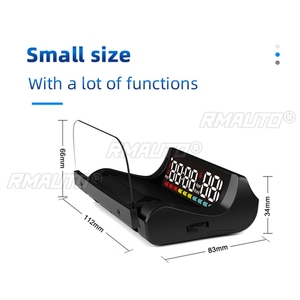 OBD2 HUD ไฟส่องสว่างรอบข้างแบบมีสีสัน ฟังก์ชั่นแจ้งเตือน เครื่องมือขับขี่ จอแสดงผลแบบพับได้ ฟังก์ชั่นแจ้งเตือน อุปกรณ์เสริมในรถยนต์ - Product Image 6