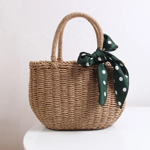 <span class=keywords><strong>Sac</strong></span> <span class=keywords><strong>de</strong></span> <span class=keywords><strong>plage</strong></span> d'été en paille tissé à la main avec poignée Boho, fourre-tout rétro en rotin tissé, respectueux <span class=keywords><strong>de</strong></span> l'environnement - Product Image 2