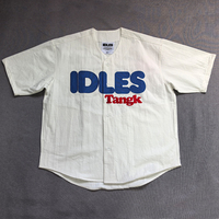 Kaos Jersey Baseball Lengan Pendek Pria Berkualitas Tinggi OEM Bordir Custom Bahan Katun Twill Premium