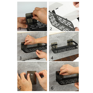 Giá để đồ nhà tắm hai tầng gắn tường, tự dính, giá góc nhà bếp, giá để đồ góc nhà tắm - Product Image 6