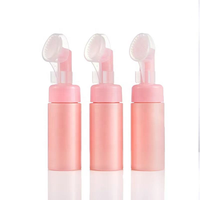 Bouteille de mousse rose personnalisée 100ml 120ml 150ml 200ml 250ml, bouteille avec brosse de nettoyage, emballage de cosmétiques en plastique PET