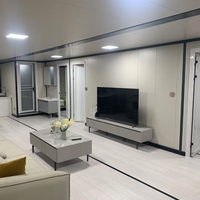 ZYBOX Maison Conteneur Extensible de Luxe 20ft 40ft avec Mur en Verre, Intérieur Modulaire Préfabriqué Ignifuge A1 en EPS pour le Marché Américain