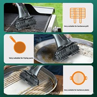 JXY JXY-GV51 Nouvelle brosse de barbecue électrique sans fil portative en acier inoxydable et plastique, poils rigides, moteur 650 tr/min, autonomie de 2 heures