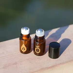 Versand bereit 1ml 2ml 3ml 5ml braune Glas rolle auf Flasche Parfüm Attar ätherische Öl flasche