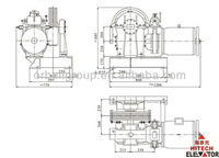 Machine de traction à engrenages pour ascenseur de marchandises YJ200-1000kgs Moteur d'ascenseur